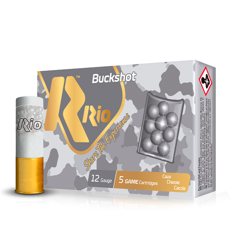 Cartuchos de caza RIO Buckshot 16P Calibre 12 - 5 cartuchos