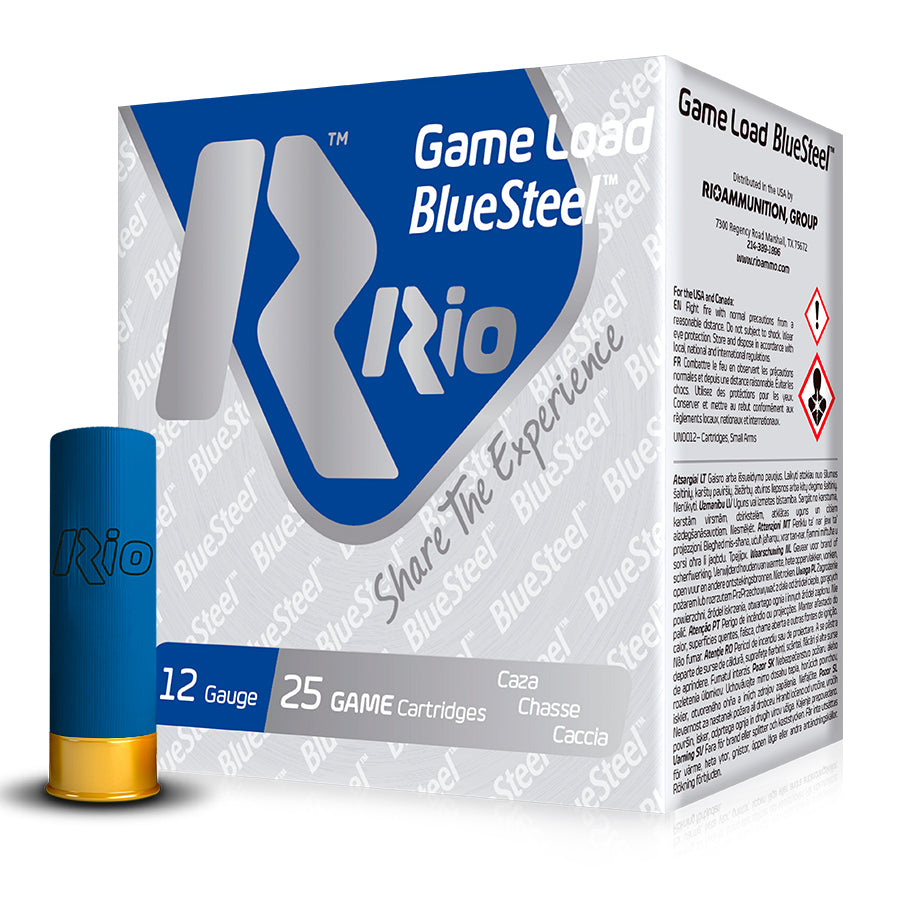 Cartuchos de caza RIO Game Load Blue Steel 36 gr Calibre 12