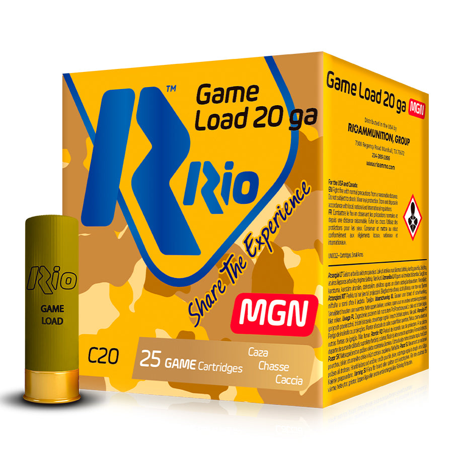 Cartuchos de caza RIO Game Load Gauche 20 Magnum Calibre 20