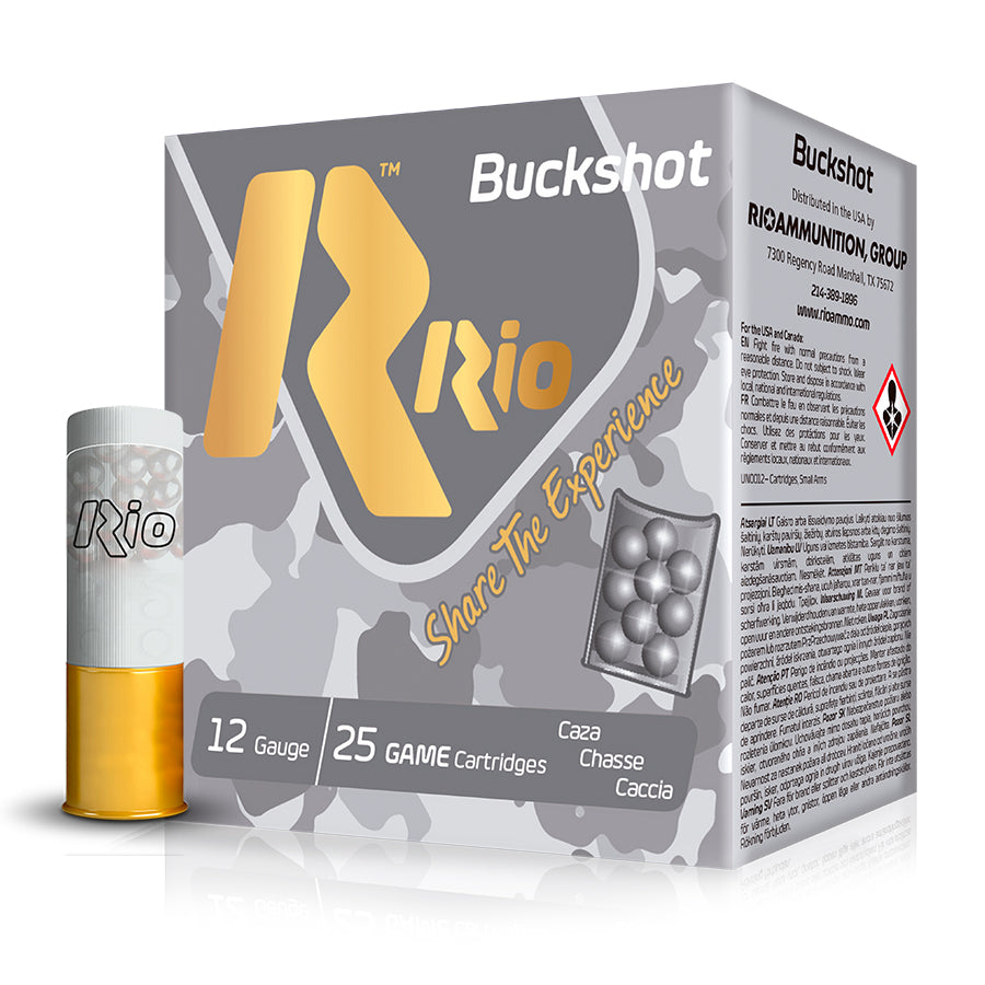 Cartuchos de caza RIO Buckshot 21P Calibre 12 - 25 cartuchos