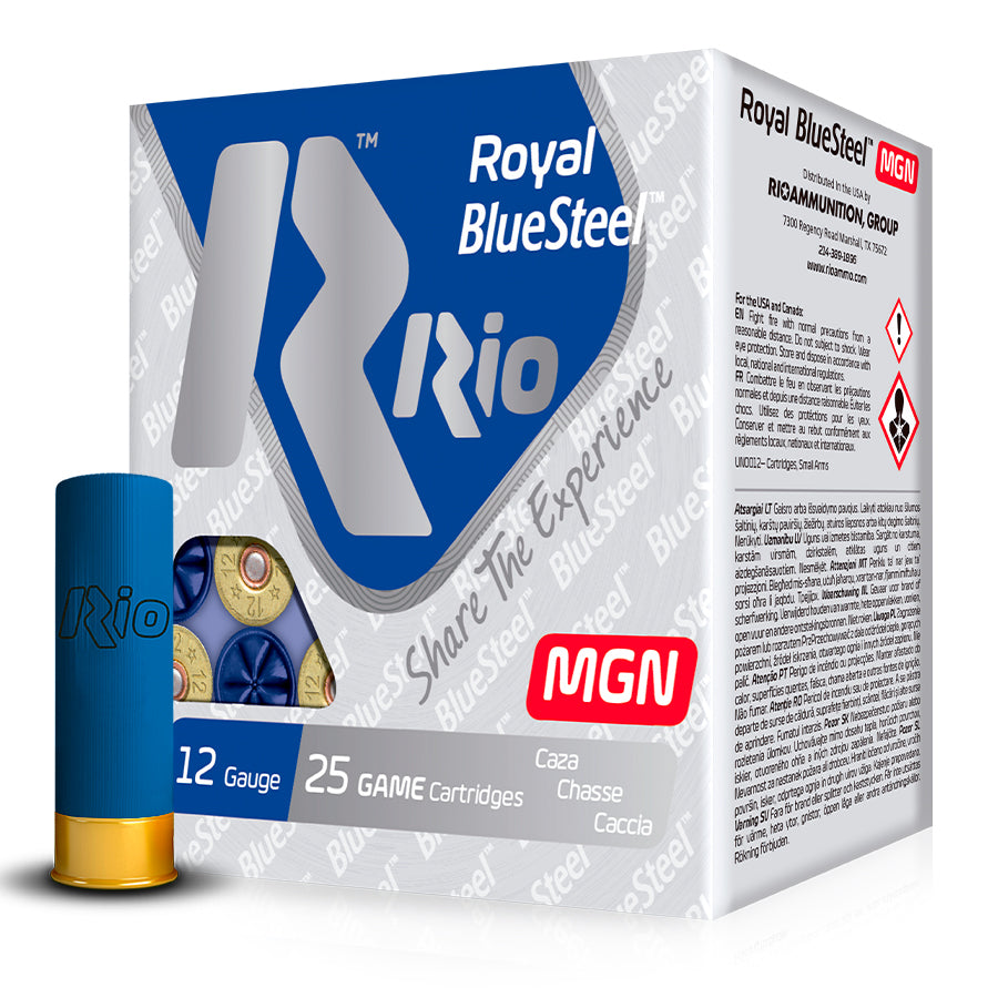 Cartuchos de caza RIO Royal BlueSteel Magnum 40 gr Calibre 12